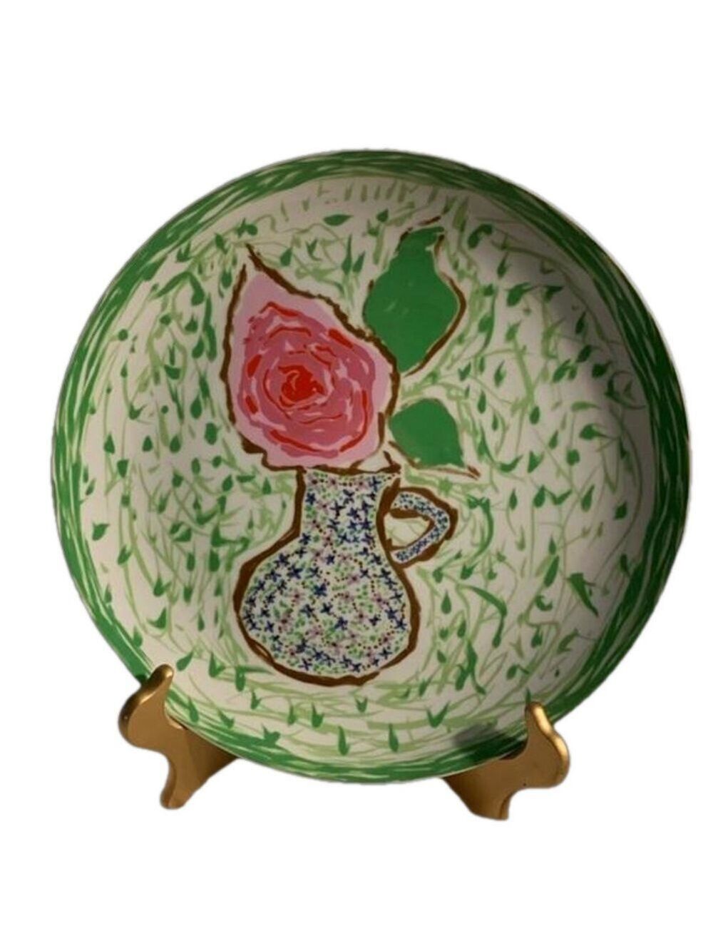 Gloria Vanderbilt round painted platter